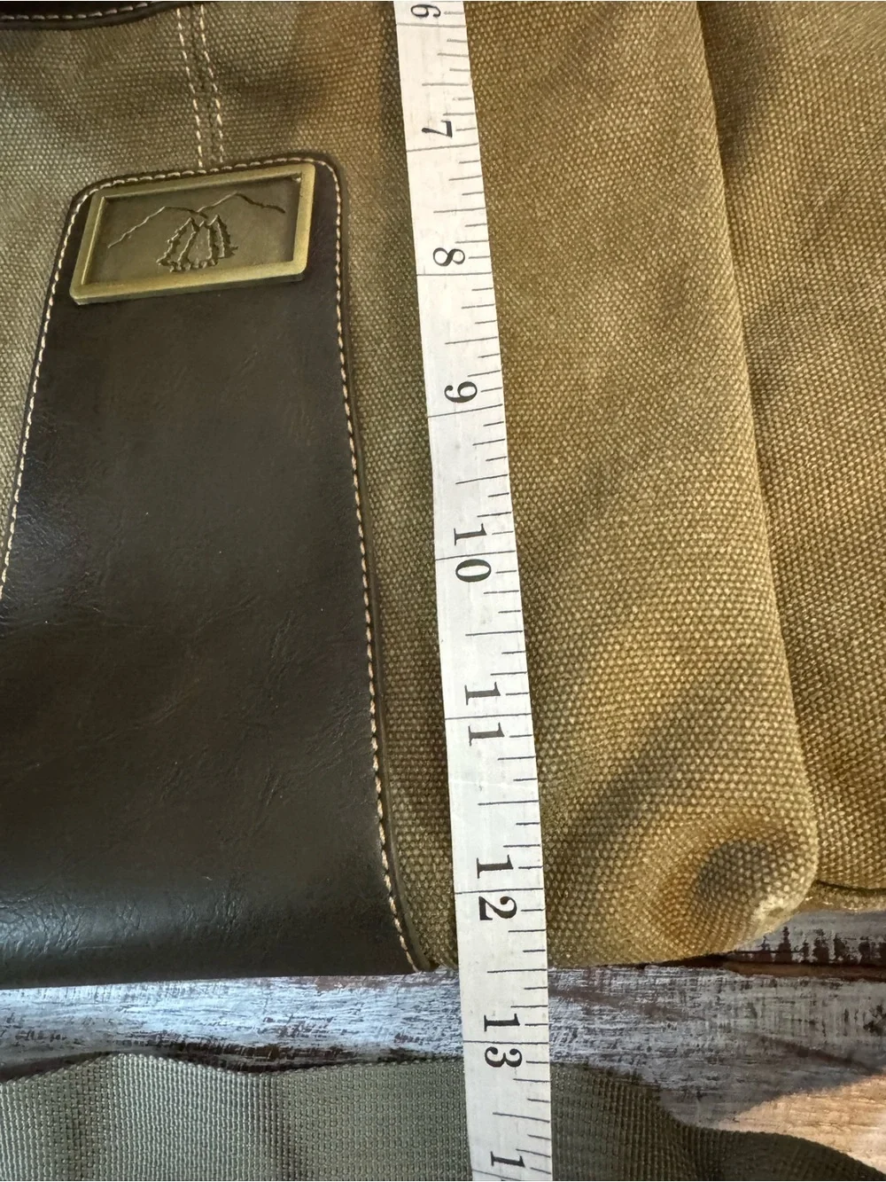 Canvas Crossbody Bag in Olive Green